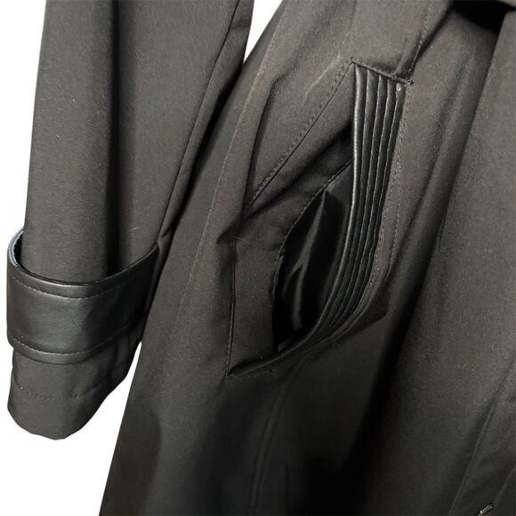 Michael Kors Black Hooded Trench Coat Women's Size 2X - Picture 4 of 14